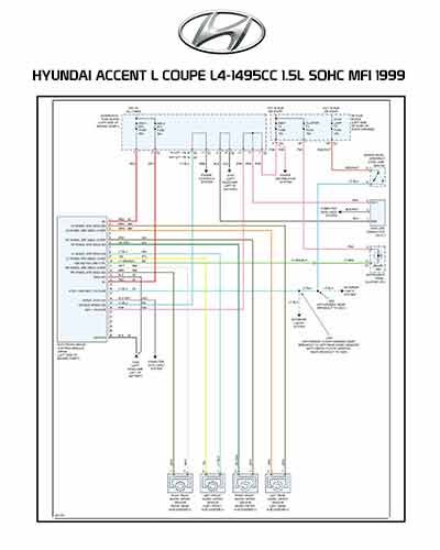 HYUNDAI ACCENT L COUPE L4-1495CC 1.5L SOHC MFI 1999